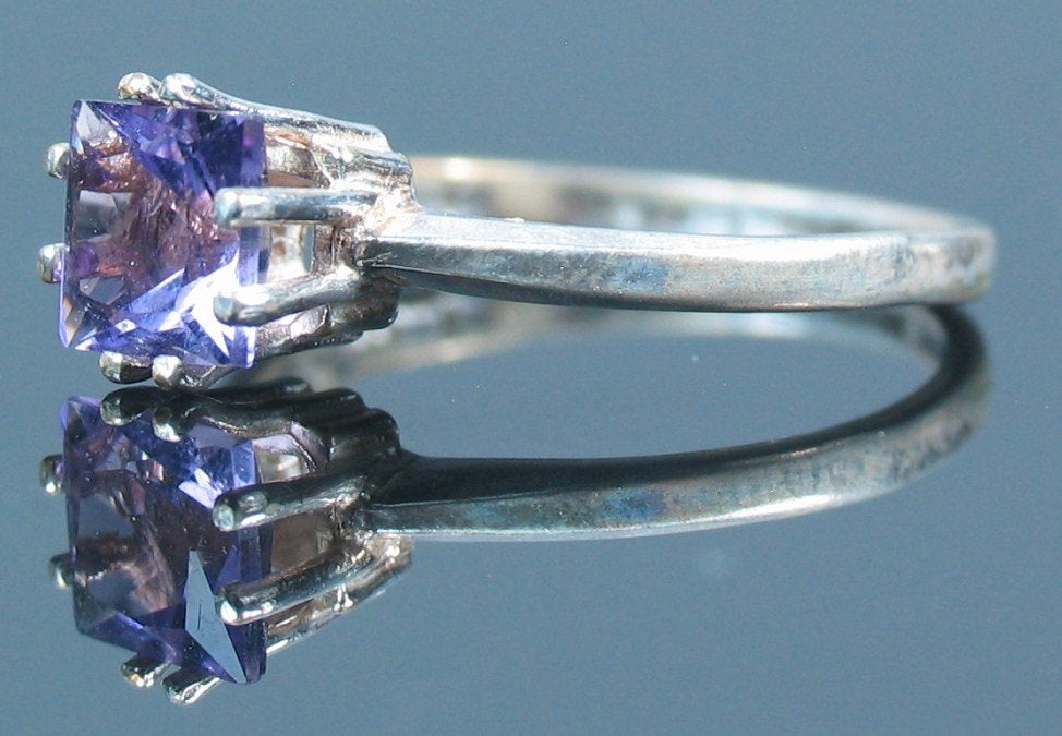1.5ct Natural Amethyst Princess Cut Ring - Solid Sterling Silver or 14K Gold (Size 7) | VVS Eye Clean Solitaire | Perfect for Engagement, Anniversary & Special Occasion Gifts