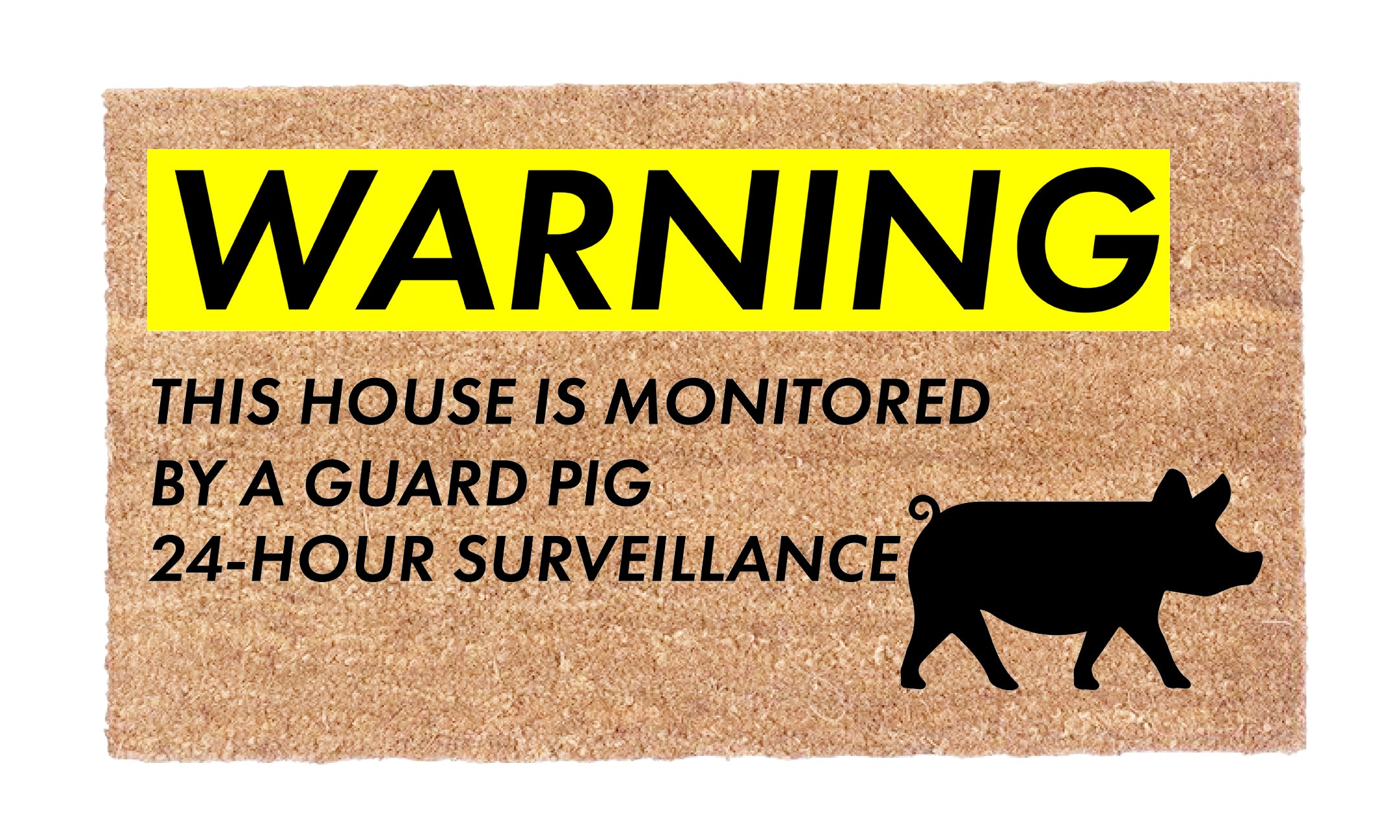 Warning: House Guarded By Pig Sign - Funny & Unique Home Security Novelty Decor for Yard, Garden, or Farm - Perfect for Animal Lovers & Pig Enthusiasts