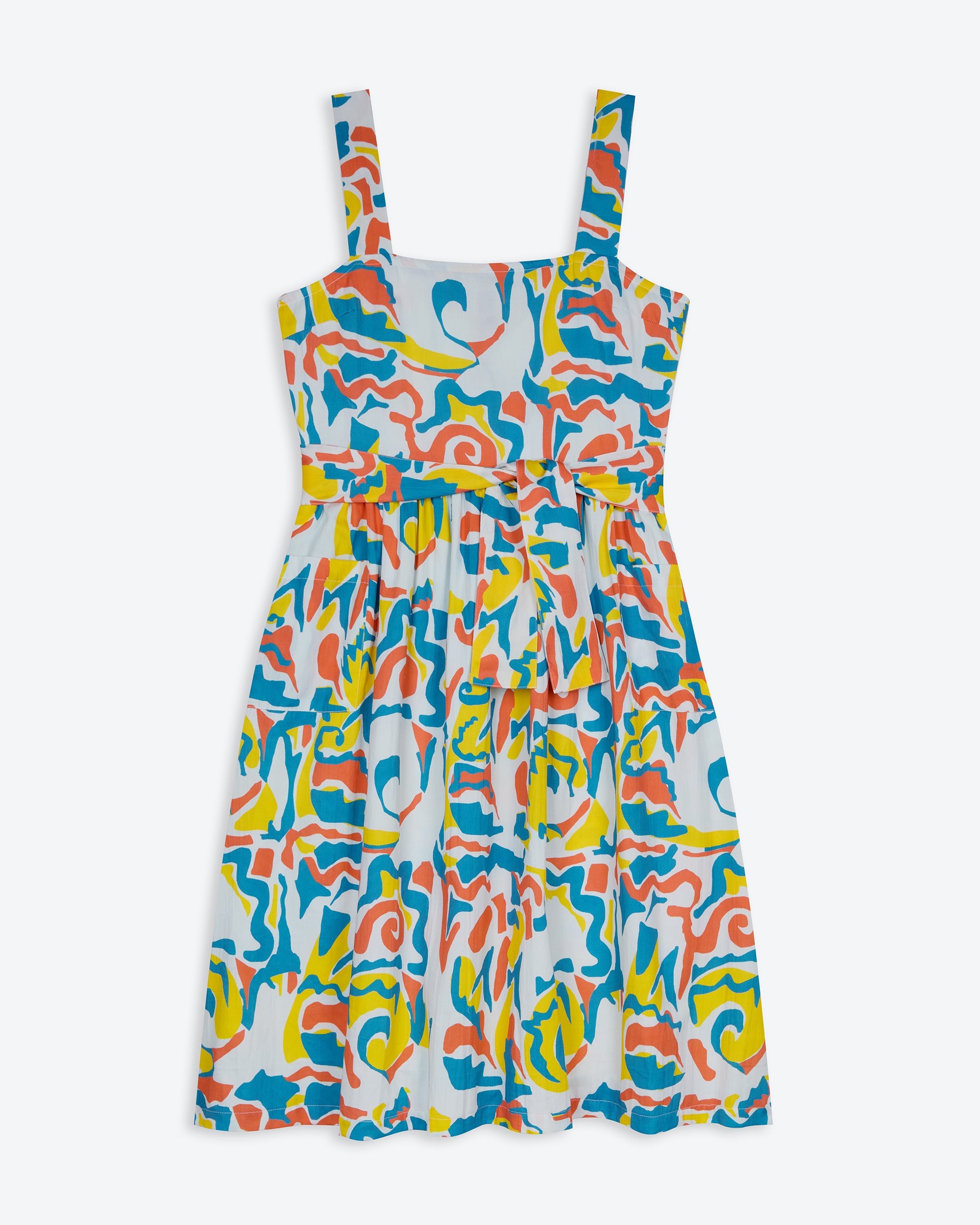 Miss Pompom Bondi Sun Dress - Flowy Summer Beach Dress for Women, Boho Floral Print, Lightweight & Breathable - Perfect for Beach Vacations, Pool Parties, and Casual Outings