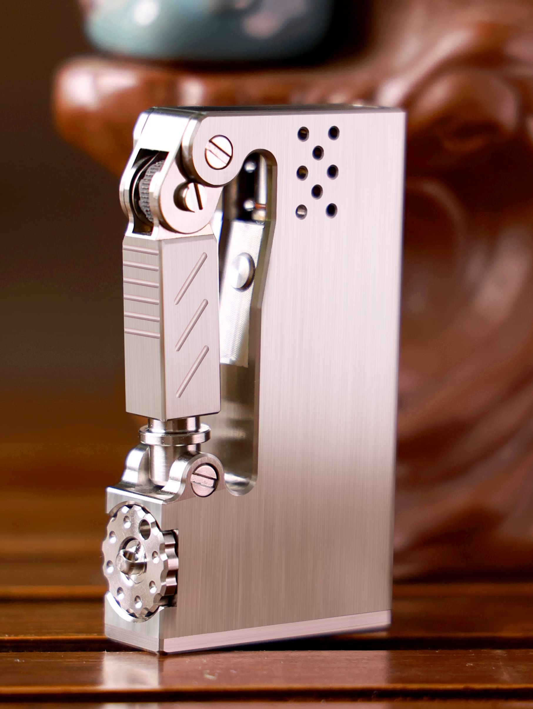 WDMART Automatic Kerosene Lighter - Soft Flame Oil Lighter with Metal Body, Open Flame Design for Collectors & Everyday Use - Perfect for Camping, BBQs & Emergency Lighting (Kerosene Not Included)