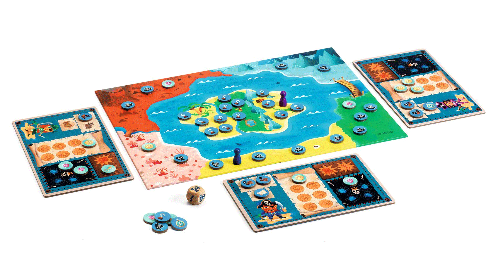 Pirate Island Board Game by Djeco - Fun Strategy Game for Kids & Families - Perfect for Game Nights & Birthday Parties