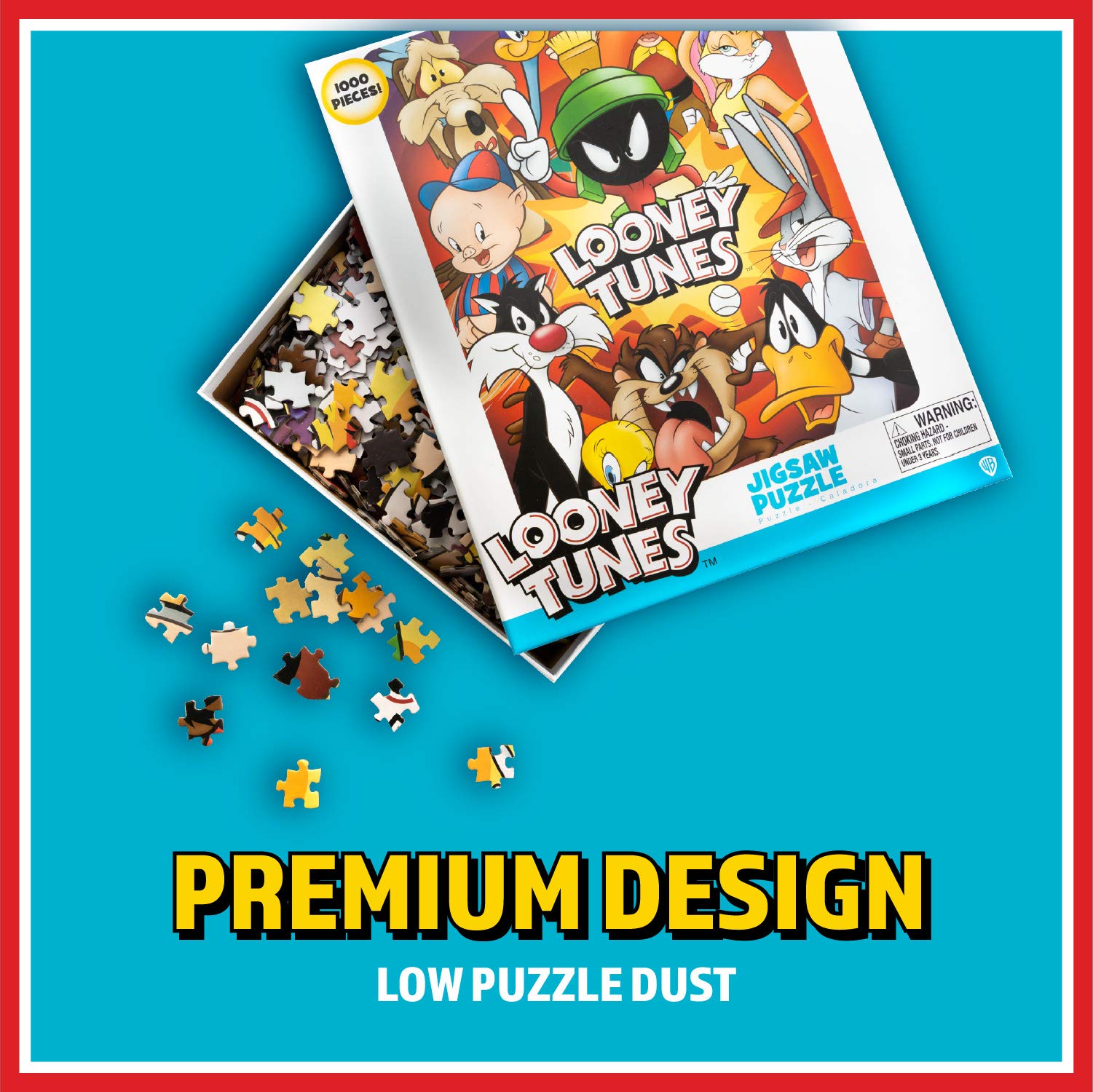 Paladone 1000-Piece Looney Tunes Jigsaw Puzzle for Adults & Kids – Fun Family Game Night Activity, Home Decor & Stress Relief