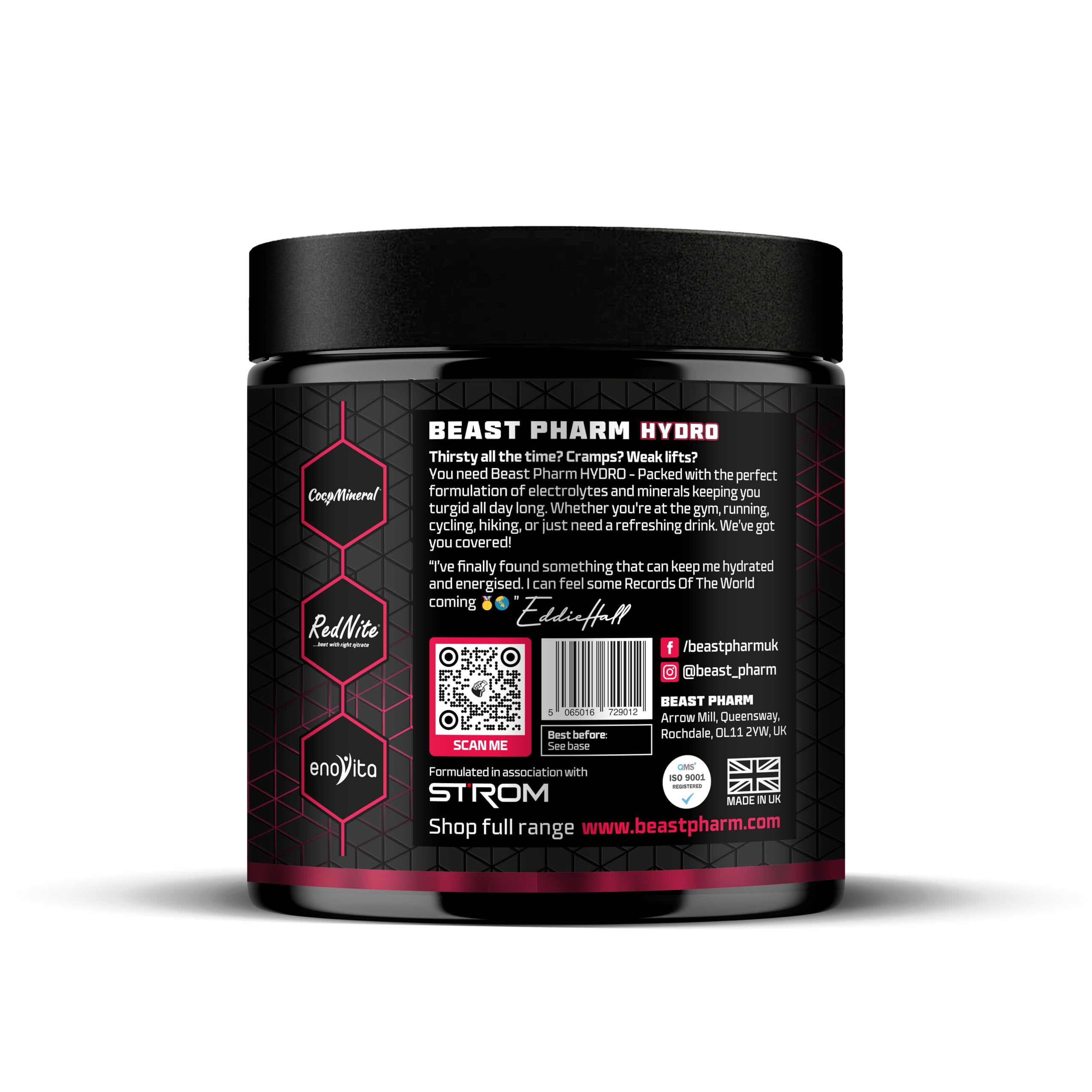 Beast Pharm Hydro 360g (Cranberry Flavor) - Premium Hydration Powder for Athletes & Fitness Enthusiasts - Post-Workout Recovery & Electrolyte Replenishment