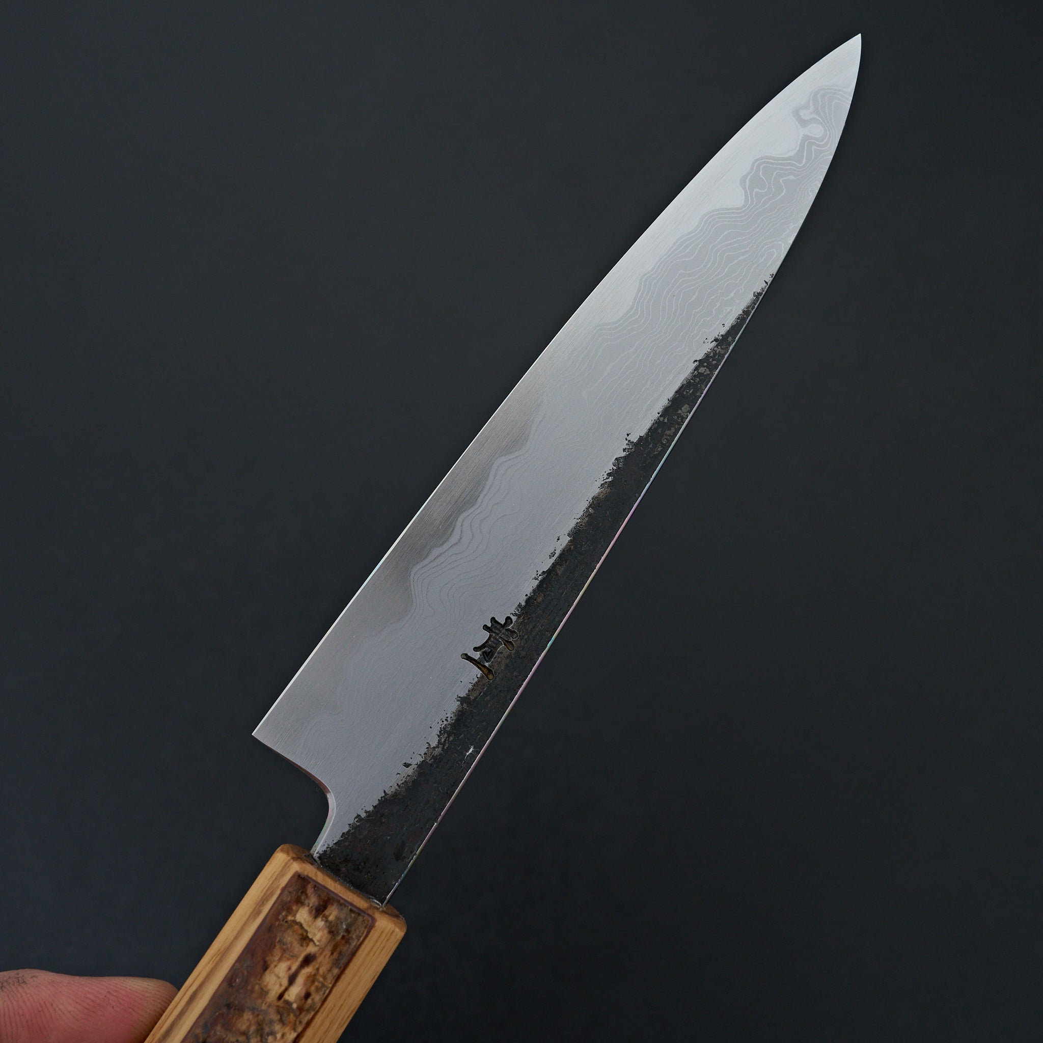 Premium HADO Sumi Blue #1 Damascus Petty Knife 150mm - Handcrafted Cherry Bark Handle - Perfect for Slicing, Peeling & Precision Kitchen Tasks