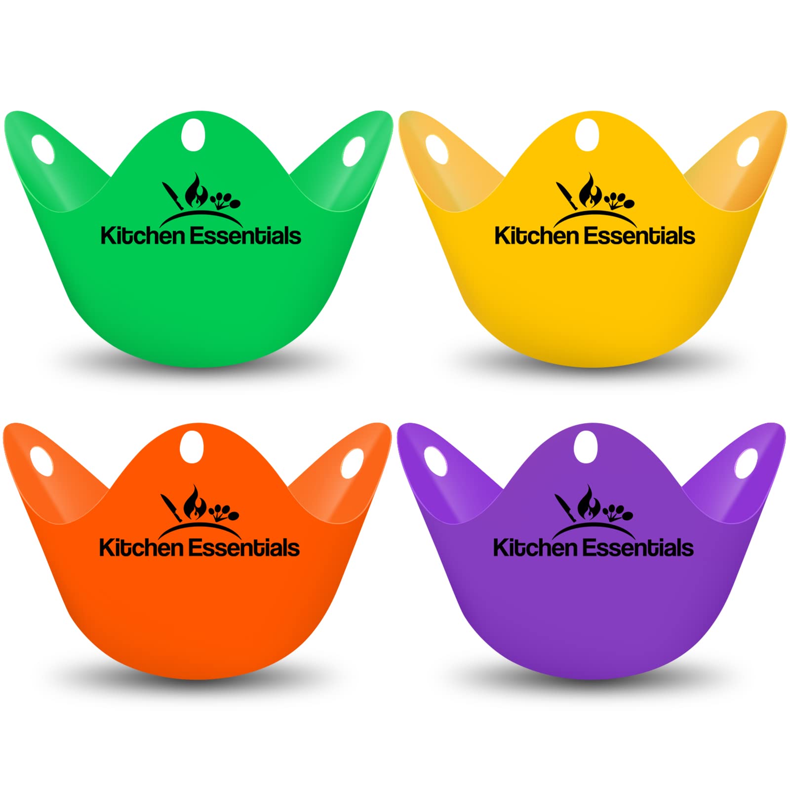 Premium LFGB-Grade Silicone Egg Poacher Cups (4 Pack) - BPA-Free, Easy-Release Round Bottom Poach Pods for Air Fryer, Pot & Microwave - Perfect for Breakfast, Keto Diet & Meal Prep