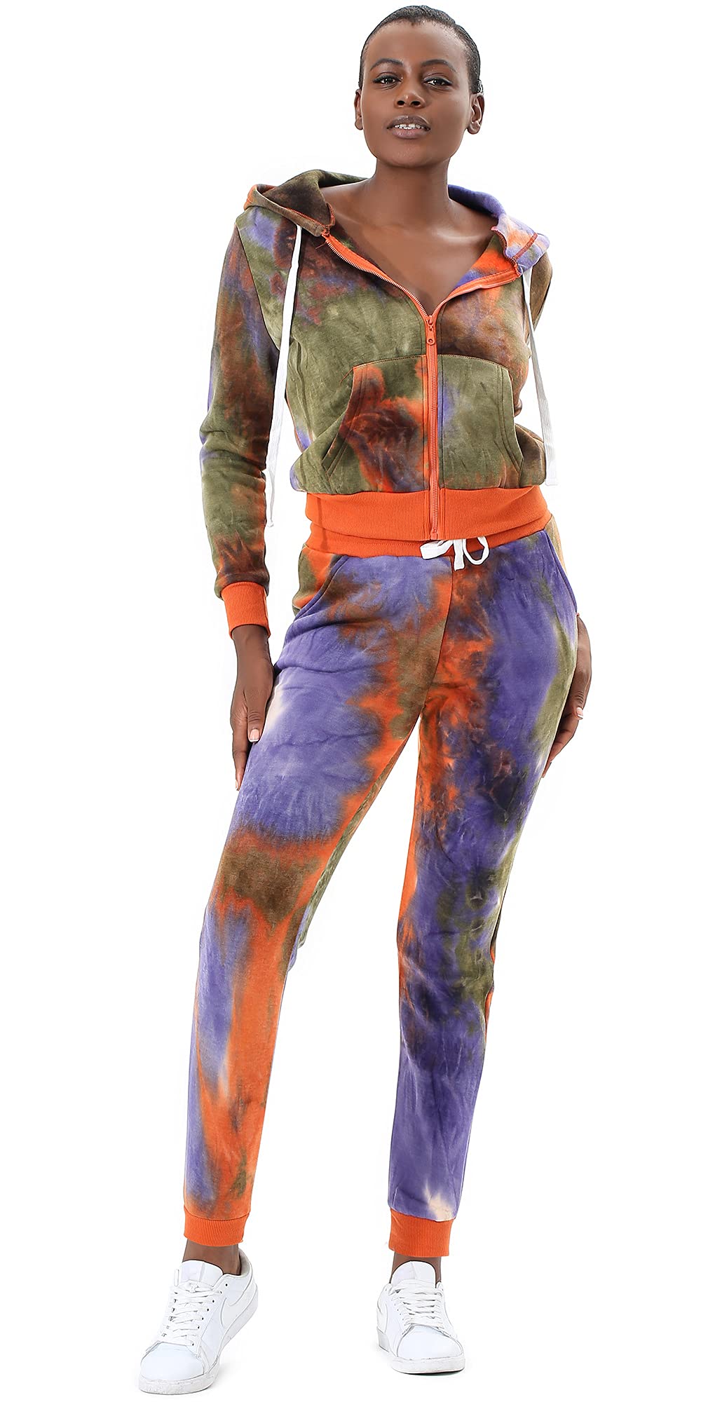 Women's Fleece Zip-Up Hoodie & Joggers Set - Cozy Full-Zip Sweatsuit for Casual Wear, Lounge & Workout Outfit