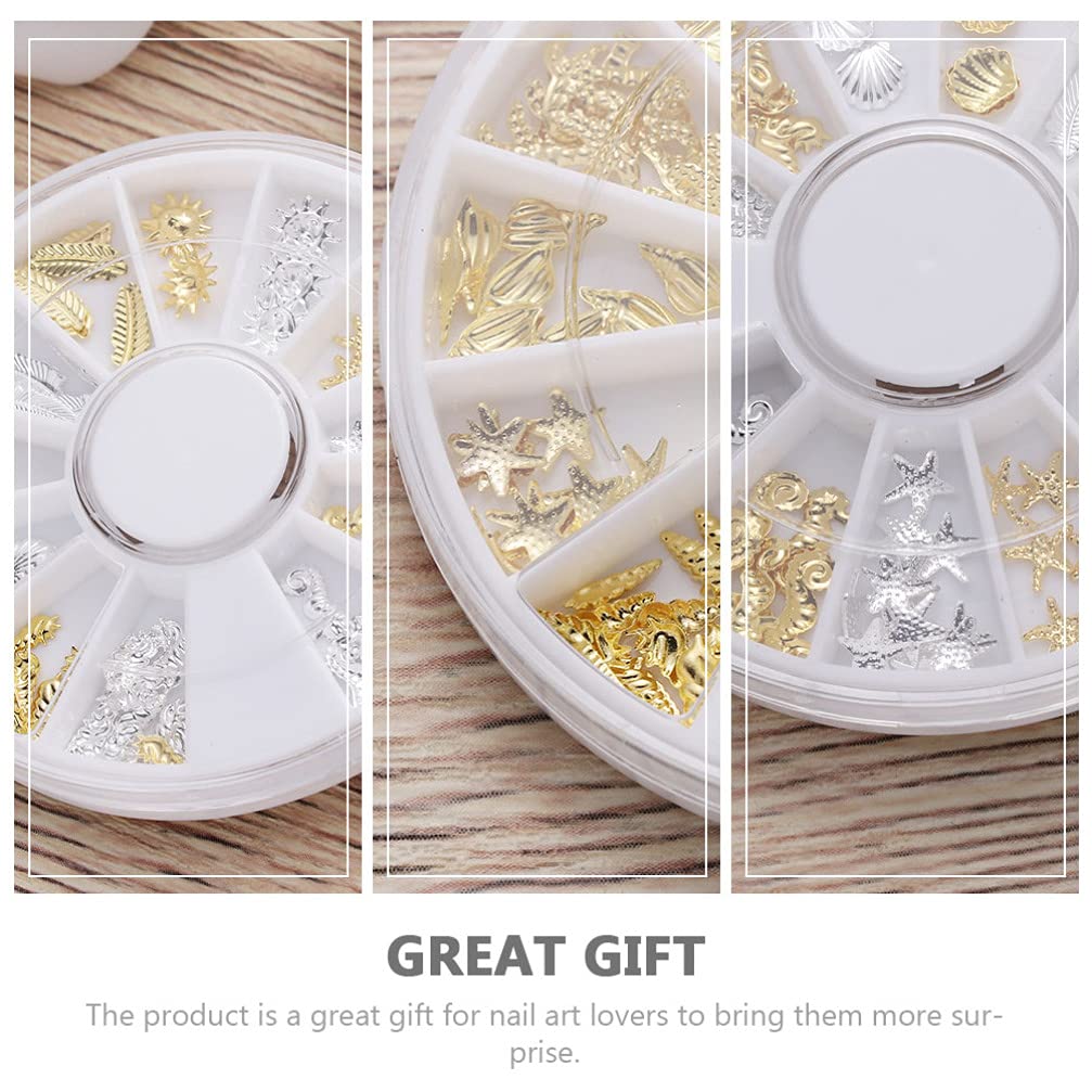 ARTIBETTER 4 Pack Nail Art Decorations - Alloy Nail Studs & Patches for Girls, DIY Manicure Accessories | Perfect for Nail Salons, Home Manicures & Party Nail Art Designs