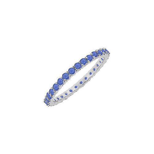14K White Gold Sapphire Eternity Bangle - 6.00 CT TGW Diamond Bracelet for Women, Elegant Wedding Gift & Anniversary Jewelry
