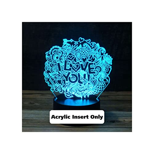 Custom 3D Acrylic LED Lamp Base - Personalized 'I Love You' Collage Design for Romantic Gifts, Bedroom Decor & Anniversary Present