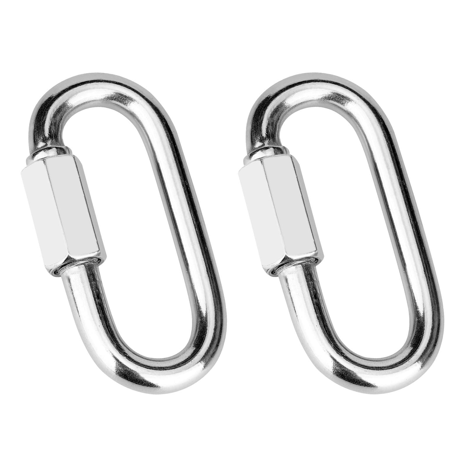 2 Pack 3 Inch Heavy Duty 316 Stainless Steel Screw Chain Quick Links - 1540LB Capacity Carabiner Connectors for Camping, Hiking, Hammocks, Outdoor Gear, Harness & Pet Leash - Durable Locking Solution for Outdoor Adventures
