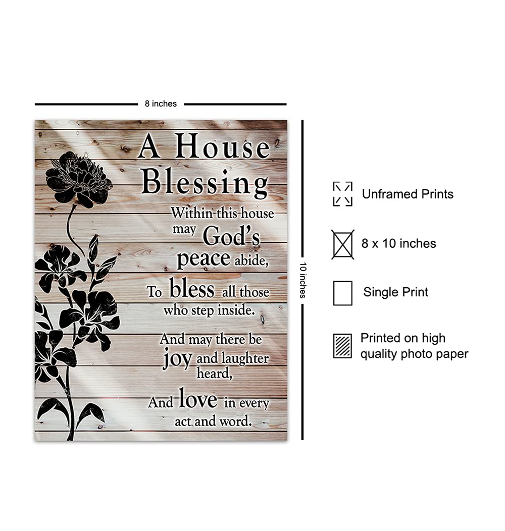 Christian Wall Art - House Blessing Plaque with Bible Verse - Religious Housewarming Gift for Women, Pastor & Minister - Inspirational Home Decor - Perfect for Living Room, Bedroom or Office