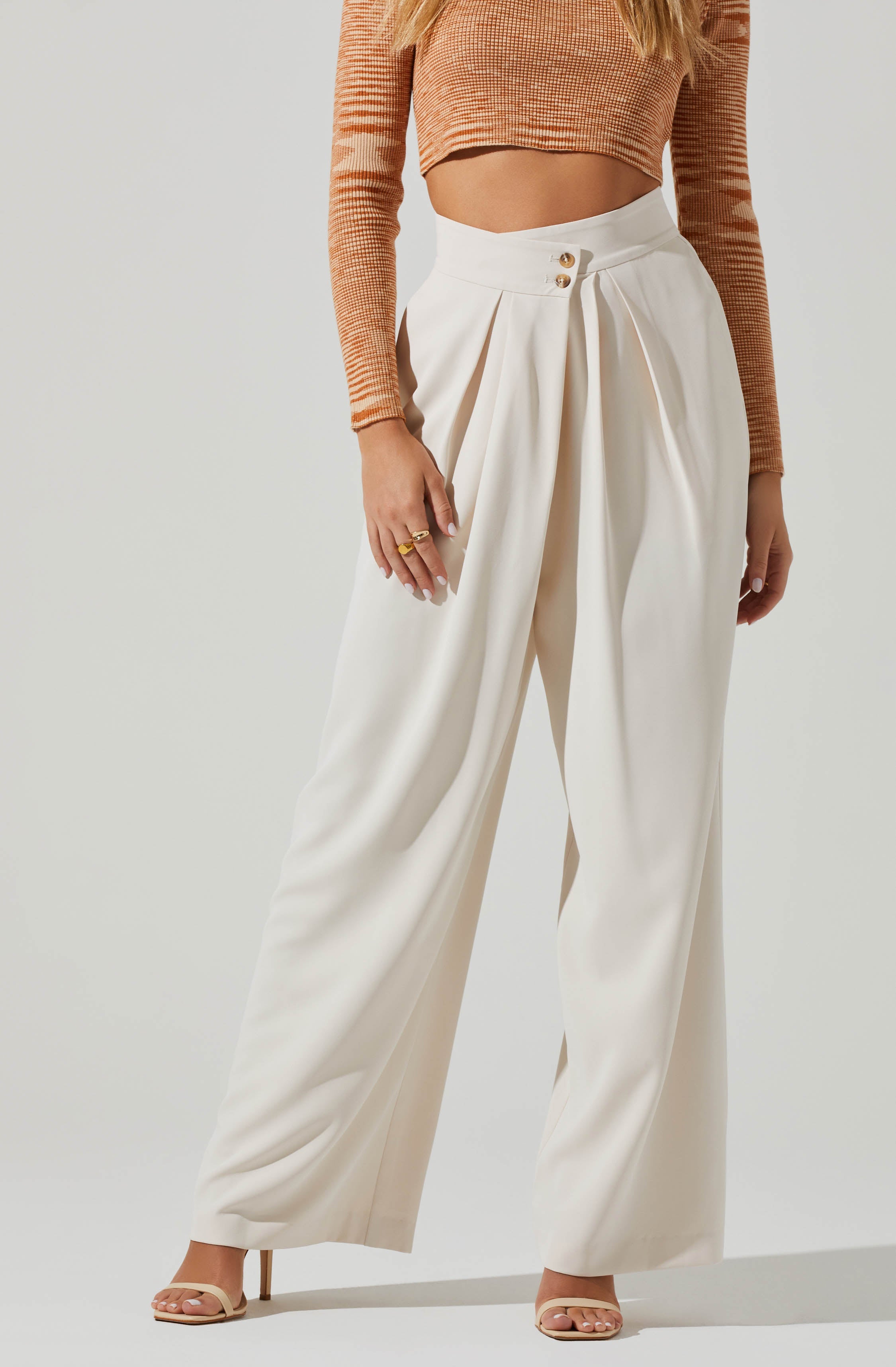 Stylish Boyfriend Criss Cross Pleated Wide Leg Pants for Women - Comfortable High Waisted Lounge Pants for Casual Wear, Work, and Travel