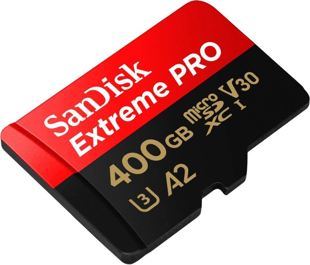 SanDisk Extreme Pro 400GB Micro SDXC UHS-I U3 A2 V30 Memory Card with Adapter - High Speed for 4K Video, Photography, Gaming & Mobile Devices