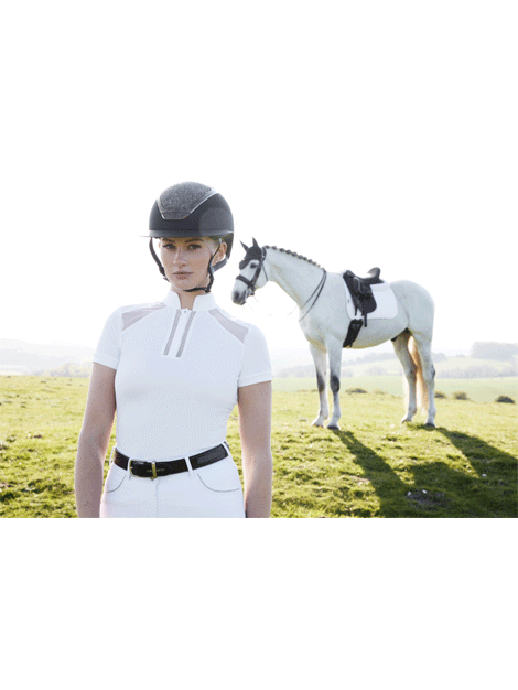 LeMieux Camille Short Sleeve Show Shirt - Breathable Equestrian Riding Top for Women - Perfect for Horse Shows & Dressage Competitions