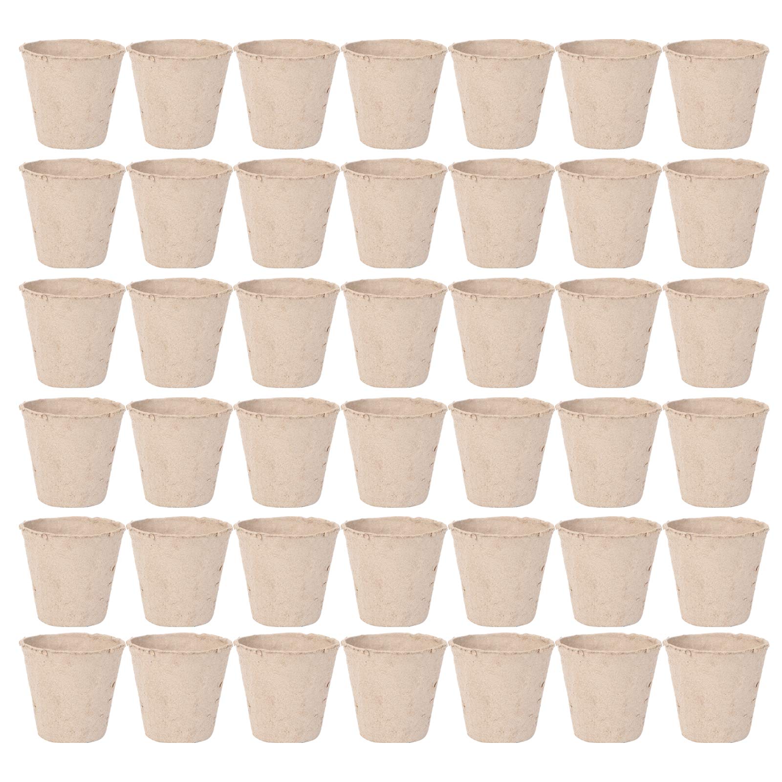 VICASKY 50pcs Biodegradable Paper Pulp Nursery Pots - Eco-Friendly Starter Planters for Seedlings, Herbs & Succulents | Perfect for Indoor Gardening, Greenhouses & Home Composting
