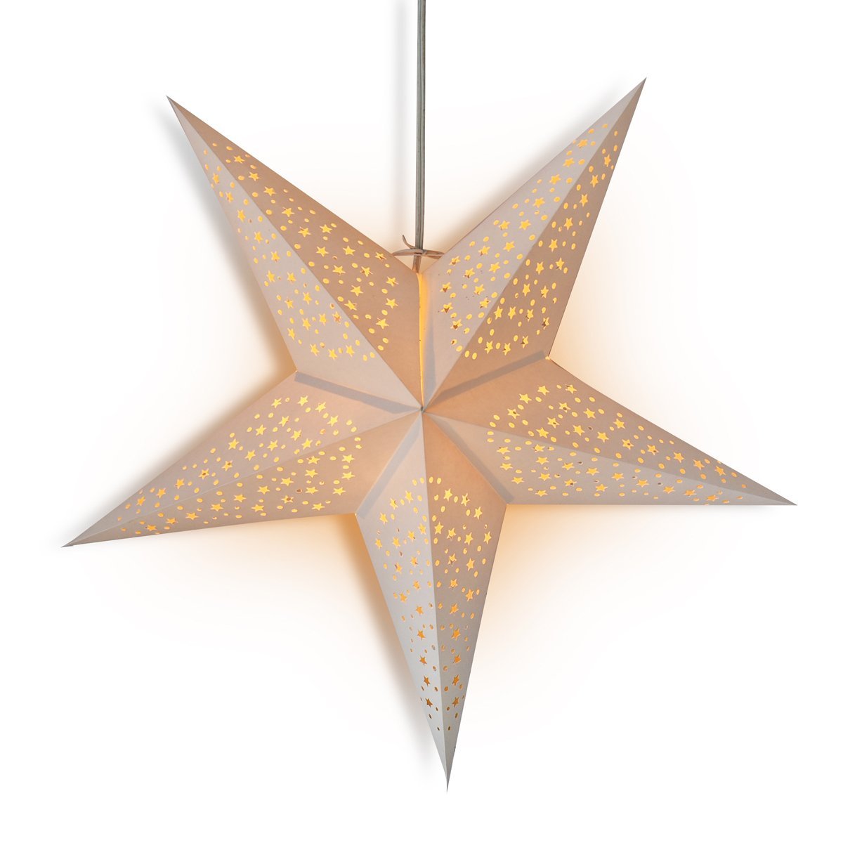 24 Pack White Thousand Stars Paper Lanterns - Elegant Hanging Decor for Weddings, Parties & Home Decor - Perfect for Indoor & Outdoor Events