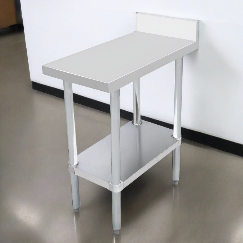Nella 30 x 15 Inch Kitchen Island Filler Table with 4 Backsplash & Galvanized Undershelf - Perfect for Small Kitchen, Dining Room, or Breakfast Nook Space Saving Solution