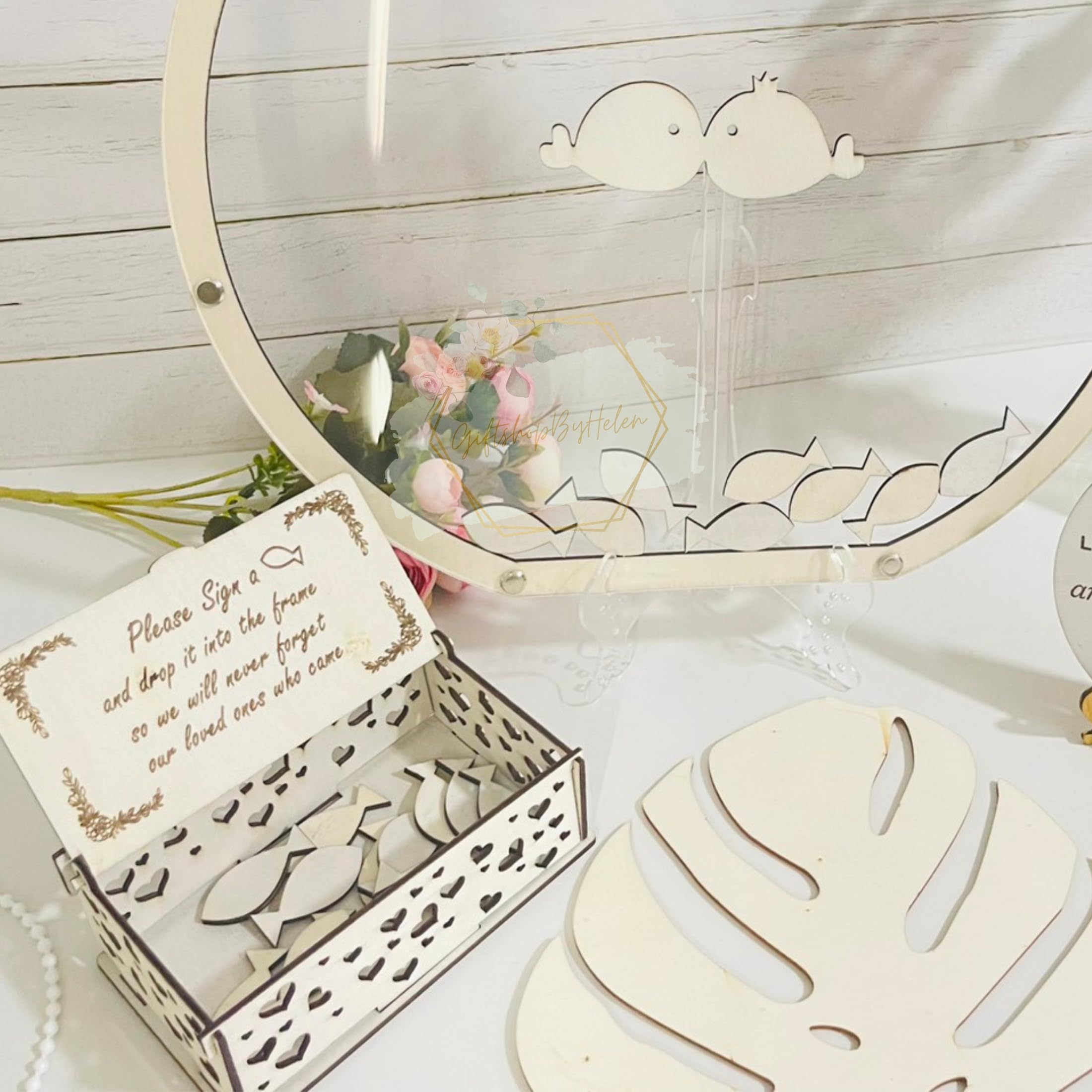 Beach Wedding Guest Book Alternative Frame - Wooden Drop Box for Signatures, Ocean Theme Personalized Wedding Gift - Perfect for Beach Weddings, Receptions & Anniversary Decor