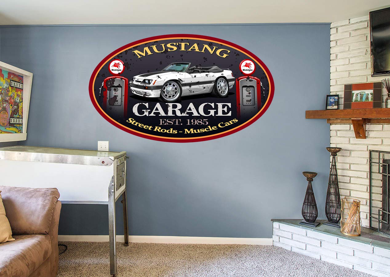 1985-1986 Ford Mustang GT 5.0 Convertible Wall Decal (4ft) - Car Room Decor
