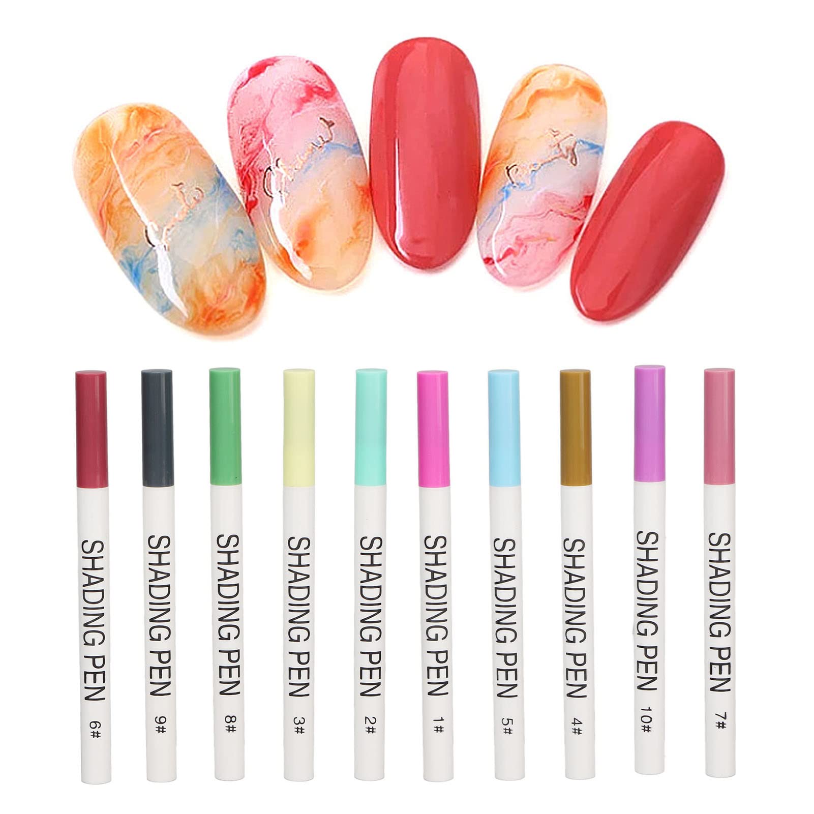 10PCS Assorted Colors Nail Art Pens Set - Waterproof Nail Polish Pens for DIY Nail Design, Nail Graffiti Drawing & Creative Nail Painting | Perfect for Home Manicure, Salon Use & Party Nail Art