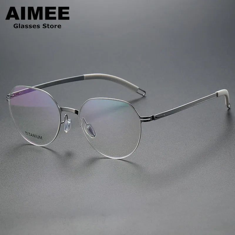 Aimee Women's Full Rim Oval Screwless Titanium Eyeglasses Frame 44985 - Lightweight & Durable for Work, Reading & Fashion
