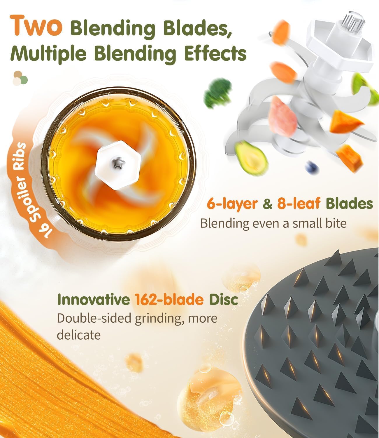 Zooawa 13-in-1 Baby Food Maker & Blender with Silicone Spoon & Storage Containers - Puree Maker for Fruits, Vegetables, Meat - Essential Baby Food Processor Gift Set (Pea Green) - Perfect for Homemade Baby Food Prep & On-the-Go Feeding