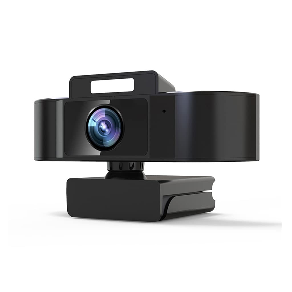 Paopaoldm 1080P/2K/4K Webcam with Built-in Mic, USB Fill Light, Autofocus & Noise Reduction - Perfect for Video Teaching, Live Streaming, Zoom Meetings & Online Conferences (Includes Desk Tripod & Floor Stand)