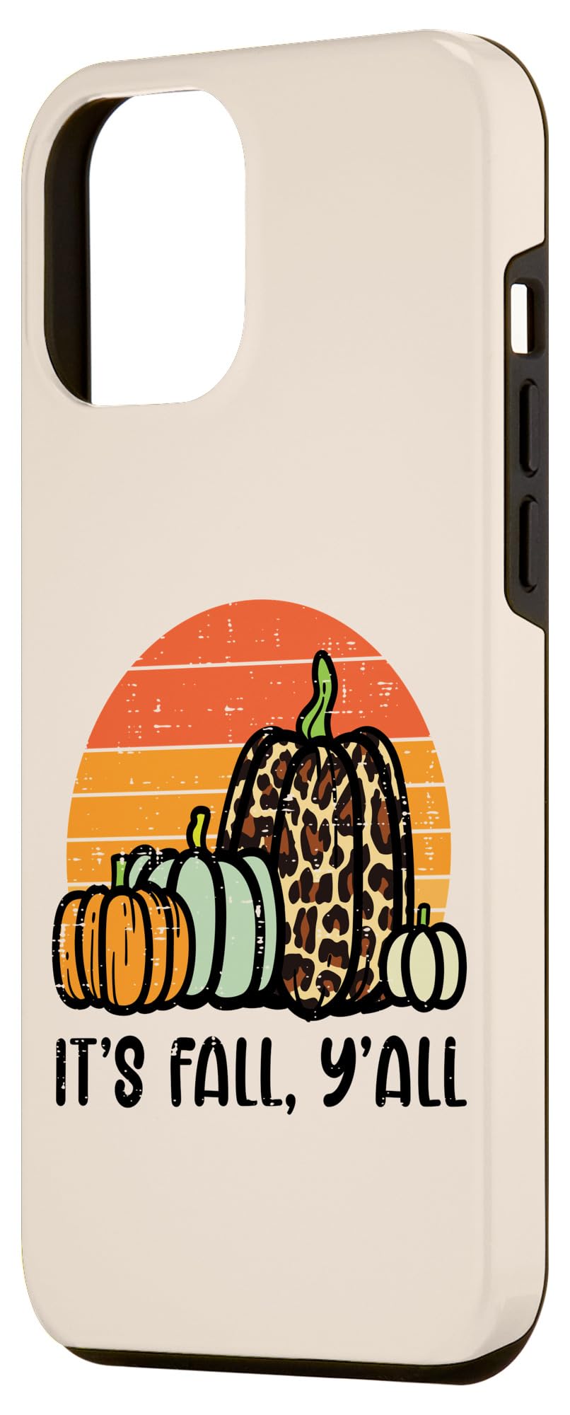 iPhone 12 Pro Max Case - Retro Pumpkins & Leopard Cheetah Print Design, Autumn Fall Halloween Phone Cover for Women & Men - Perfect for Halloween Parties, Thanksgiving Gatherings & Seasonal Fashion Accessory