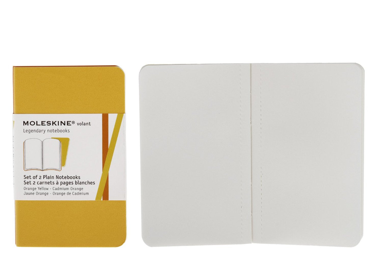 Premium Moleskine Volant Notebook Set - 2 Pack, Plain Paper, Extra Small (3.5