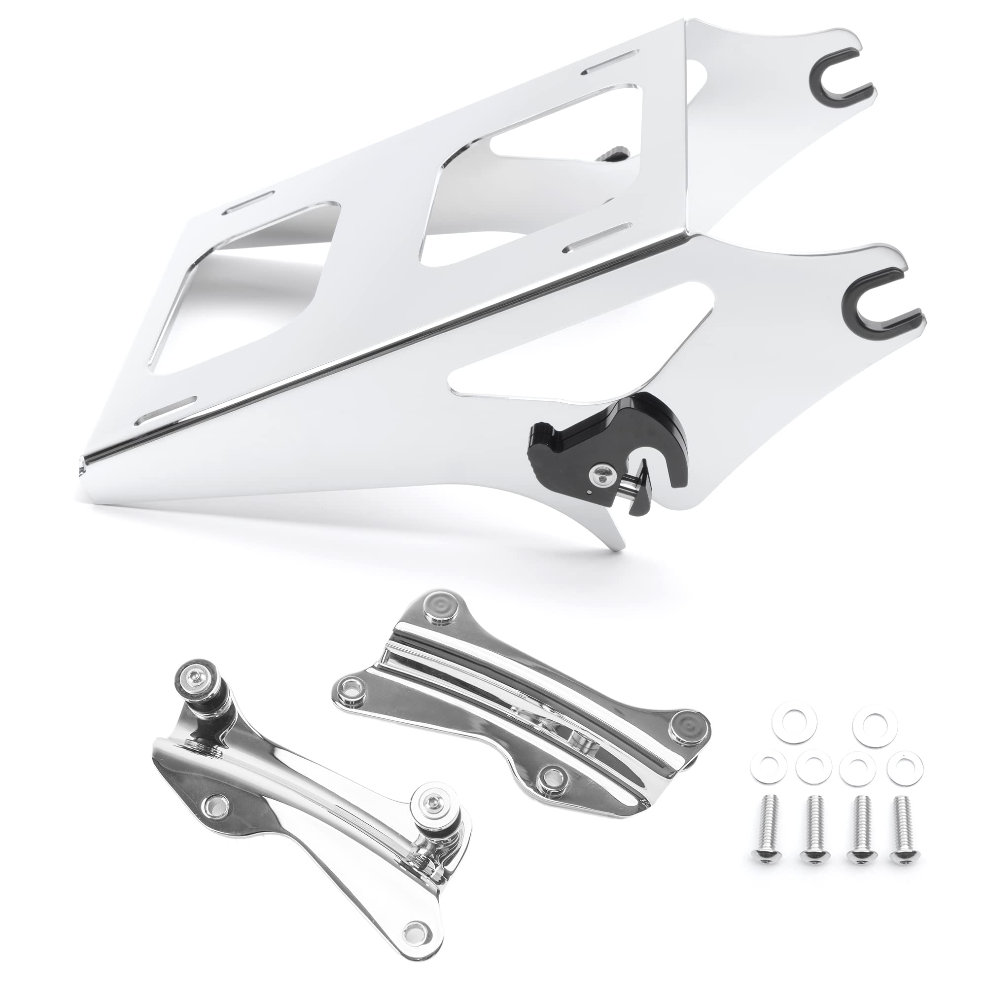 Chrome Detachable Tour Pack Rack for Harley Touring (2014-2022) - 2-Up Luggage Rack with 4-Point Mounting Hardware | Fits Street Glide, Road King & Electra Glide | Perfect for Long Rides & Road Trips