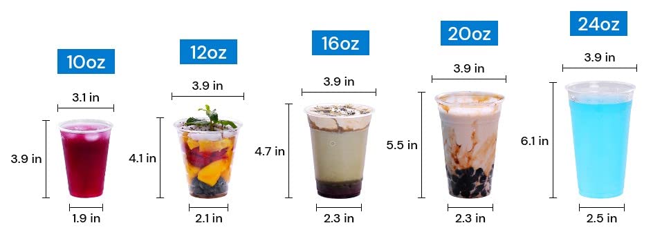 24 oz. Crystal Clear Disposable PET Plastic Cups with Flat Lids and Straws - 100 Sets Bulk Pack for Parties, Events, and Home Use
