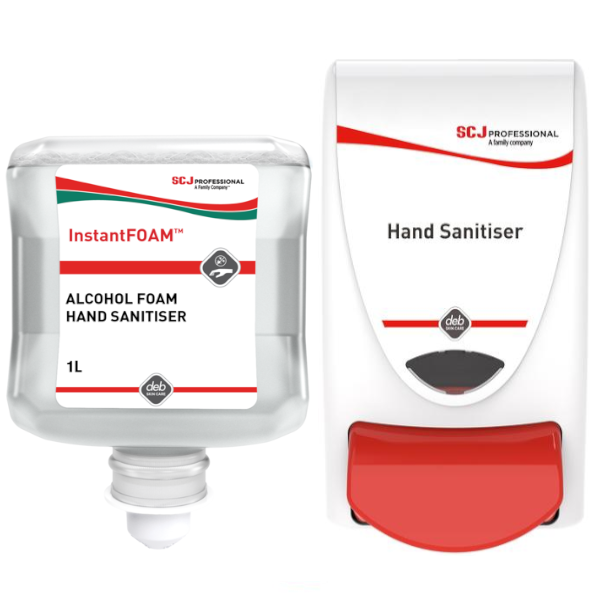 SC Johnson Deb InstantFoam Alcohol Hand Sanitizer - 70% Ethanol Foam Sanitizer for Quick-Drying Germ Protection - Ideal for Home, Office, Travel & Healthcare Use