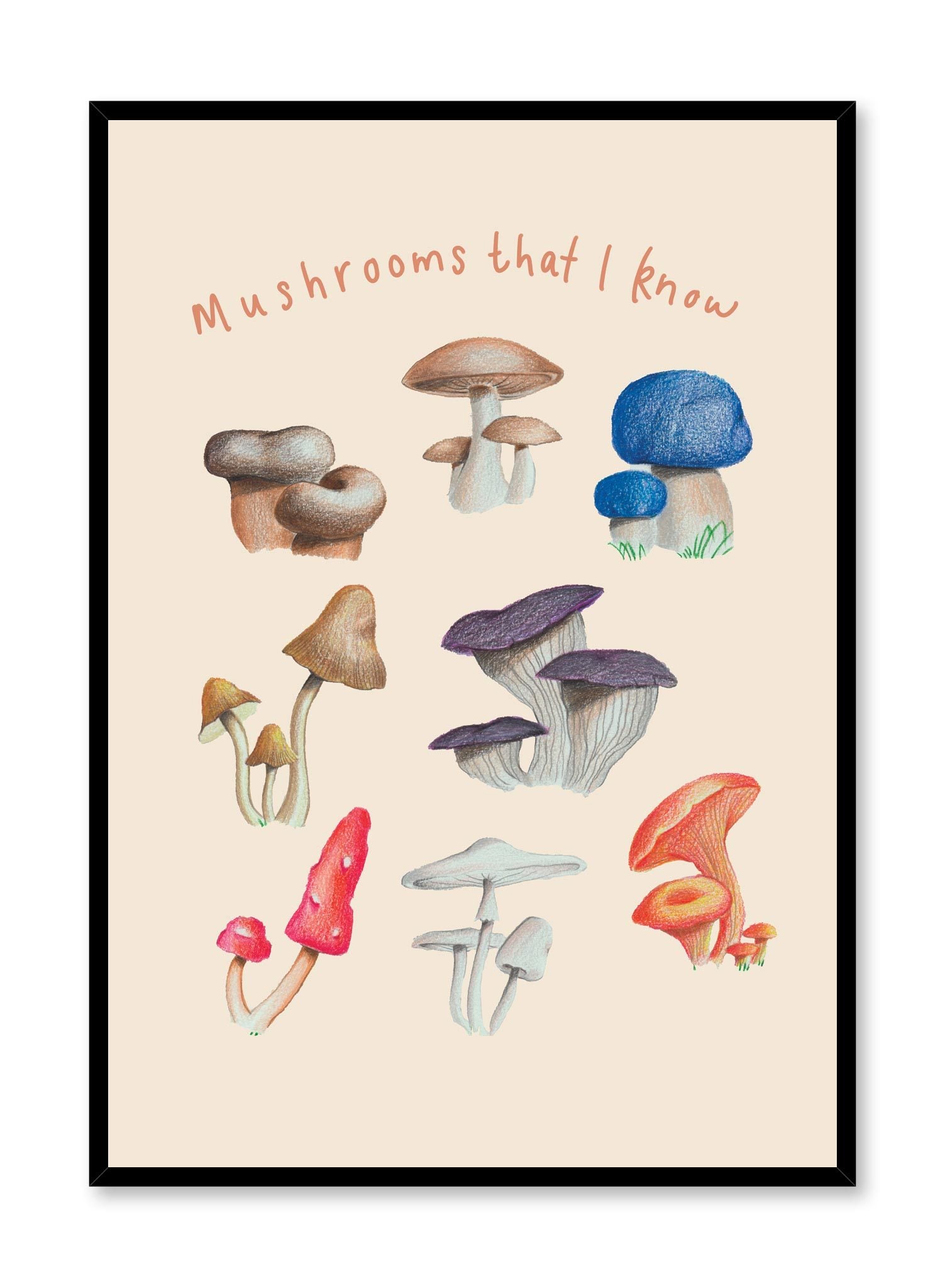 Mushroom Harvest Poster - Vintage Botanical Print for Kitchen & Farmhouse Decor - Perfect for Dining Room, Living Room & Office Wall Art