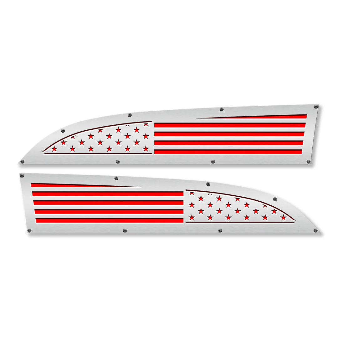 American Flag 11-16 Ford Super Duty Fender Badge Replacement - Customizable LED Emblem for Trucks | Perfect for Patriotic Car Enthusiasts & 4th of July Decorations