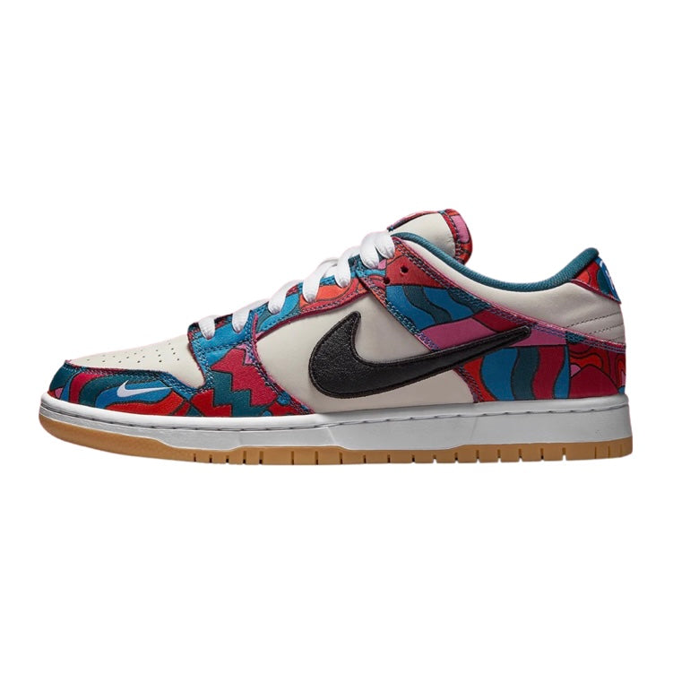 Nike SB Dunk Low Pro Premium QS Parra Fireberry Black Sneakers - Men's Skateboarding Shoes for Streetwear & Casual Wear