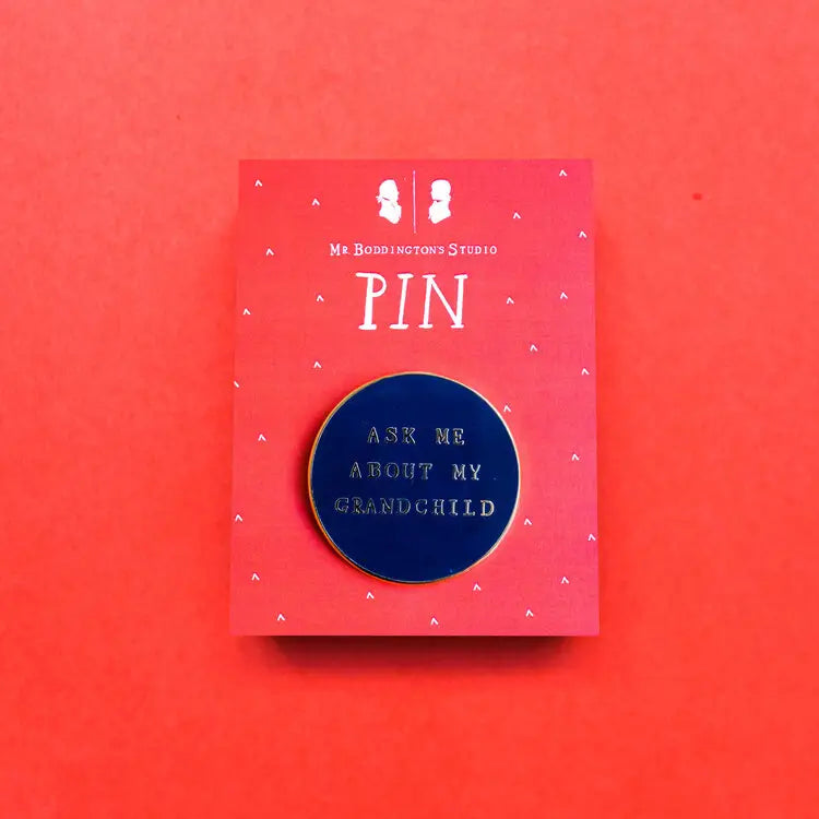 Ask Me About My Grandchild Pin - Cute Grandparent Enamel Lapel Pin - Perfect for Grandparents Day, Family Reunions & Proud Grandparent Moments