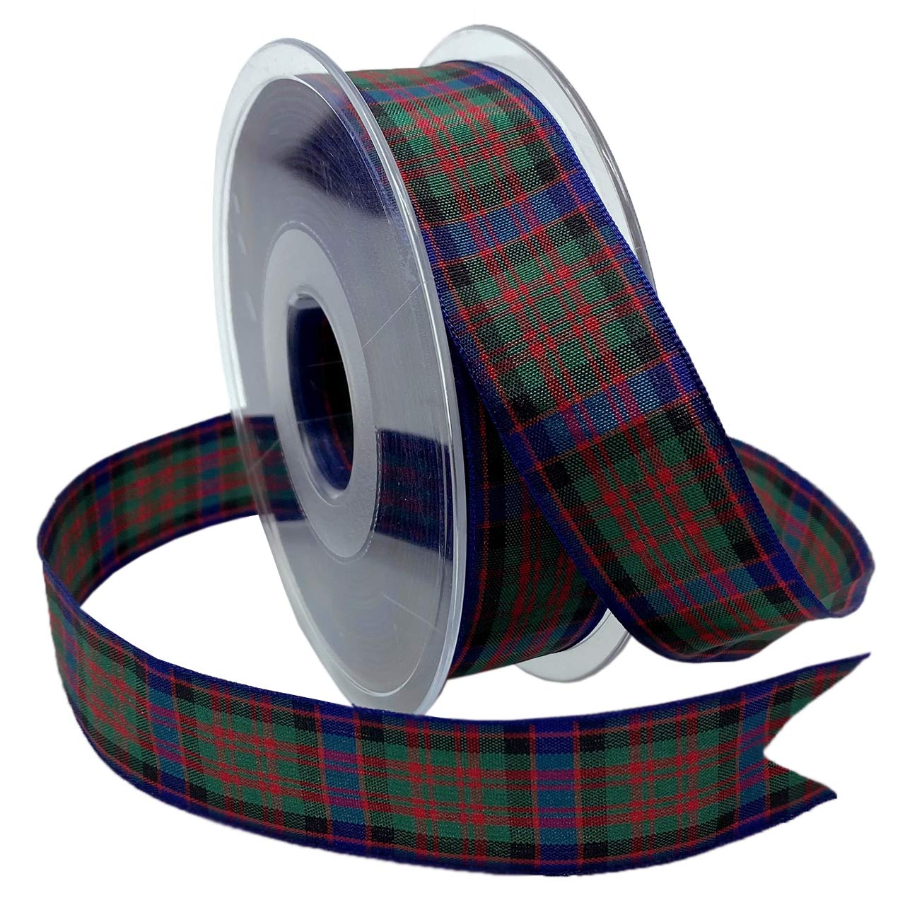 Morex Ribbon Edinburgh Ribbon - 1 Inch x 27 Yards, Macdonald Tartan Plaid Design (97525/25-14) - Perfect for Gift Wrapping, DIY Crafts, and Holiday Decorations