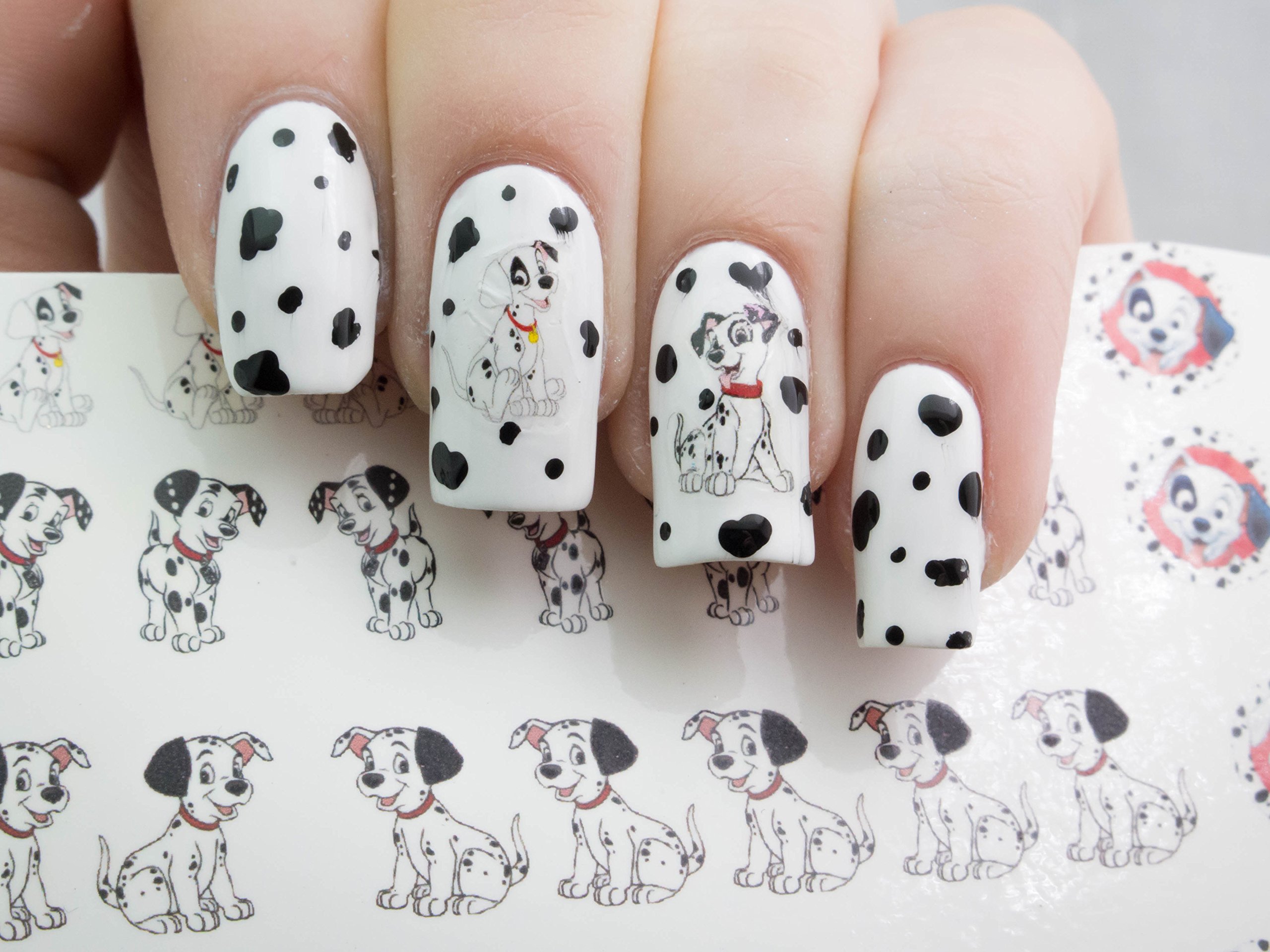 Dalmations Nail Art Decals - Waterproof Nail Stickers for Women | Cute Dog Pattern Nail Decorations for Manicure, Pedicure & DIY Nail Art (Perfect for Parties, Holidays & Everyday Wear)