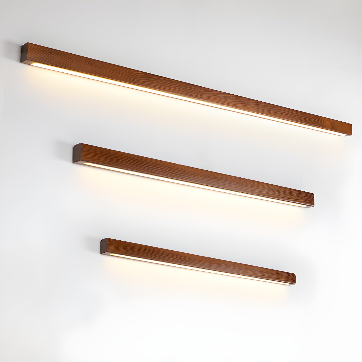 Arlo Linear Wood Wall Light - Modern Wooden LED Wall Sconce for Bedroom, Living Room & Hallway - Warm White Dimmable Lighting Fixture for Home Decor