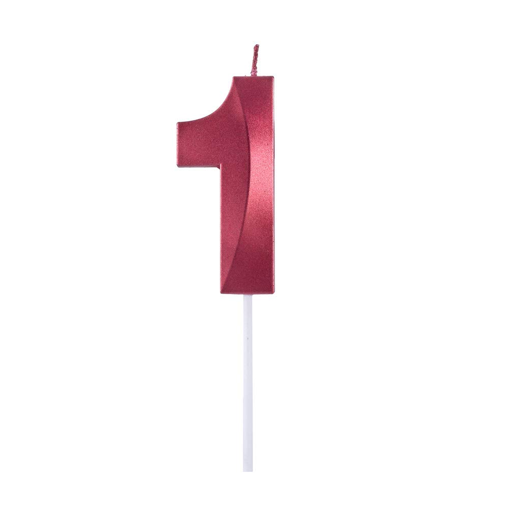 3D Big Number Birthday Candles - Multicolor Cake Topper Decoration for Anniversaries, Graduations & Parties (Red Candle) | Perfect for Wedding Cakes, Cupcakes & Celebration Desserts