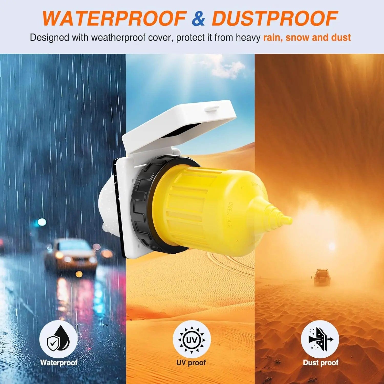30AMP Shore Power Inlet Receptacle with Locking Ring - Marine & RV Electrical Connection for Safe Dock Power Hookup