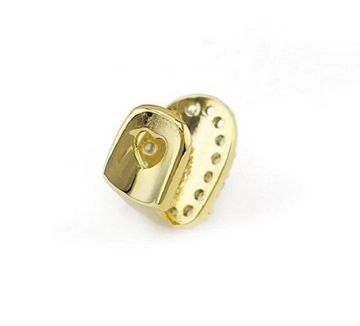 14K Gold Pave Full CZ Single Tooth Grillz - Luxury Dental Jewelry for Men & Women - Perfect for Hip Hop Fashion, Parties, and Special Occasions