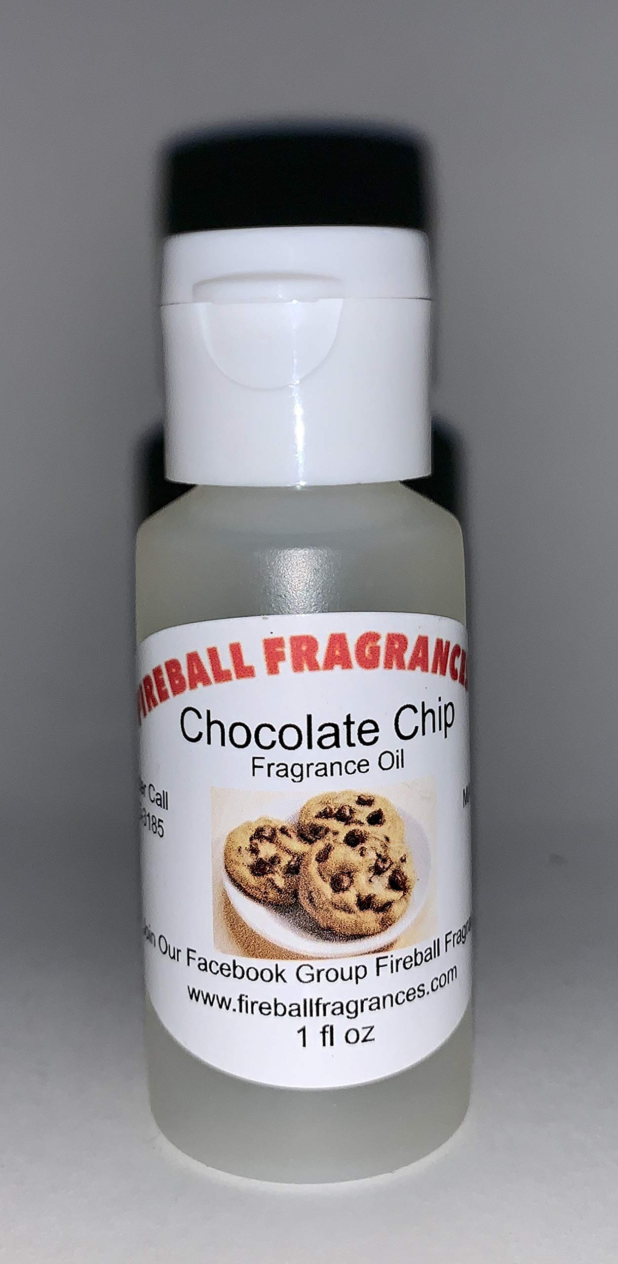 Fireball Fragrances Chocolate Chip Scented Oil - 1 Oz Bottle with Fresh Baked Cookie & Semi-Sweet Chocolate Aroma | Home Fragrance, Diffuser, Candle Making, Aromatherapy