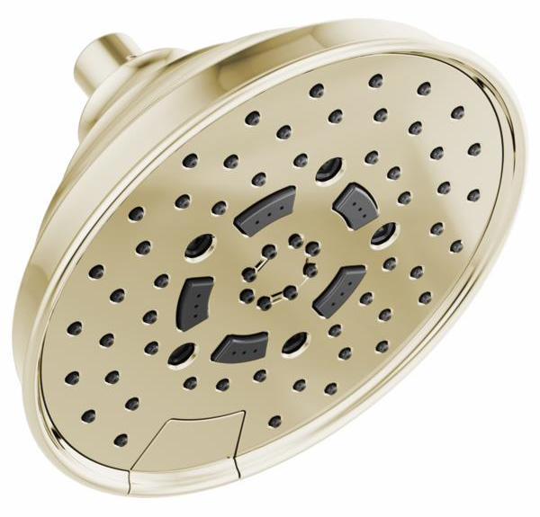 7-Function Classic Round H2OKinetic Shower Head - 2.5 GPM, Polished Nickel Finish (Model 87495 PN 2.5 Brizo) - Perfect for Spa-Like Bathroom Upgrades & Water-Saving Home Renovations