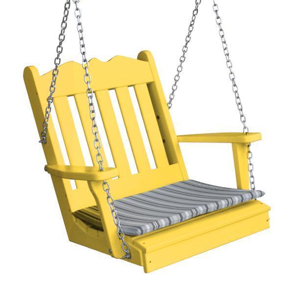 A&L Furniture Poly Royal English Chair Swing - Elegant Outdoor Patio Swing Chair for Garden, Porch, and Backyard Relaxation