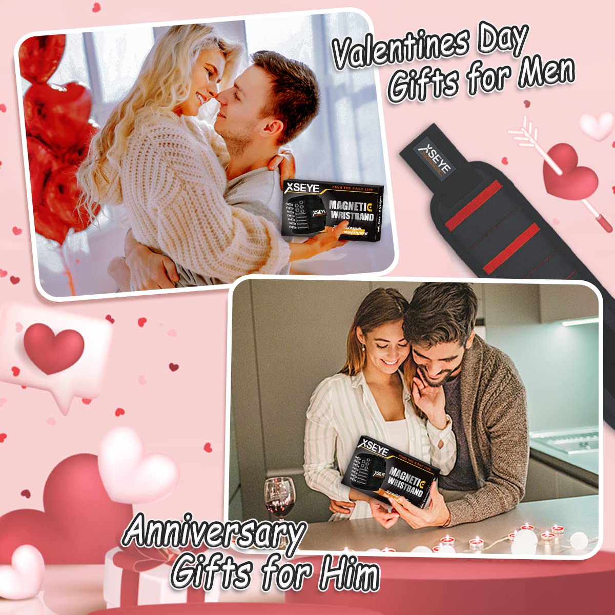 Magnetic Wristband Tool Holder for Screws & Nails - Perfect Christmas Stocking Stuffer Gift for Men, Husband, Boyfriend, Dad - Great for Handymen, Electricians & DIY Projects - Unique Gadget for Home Repairs & Workshop Organization