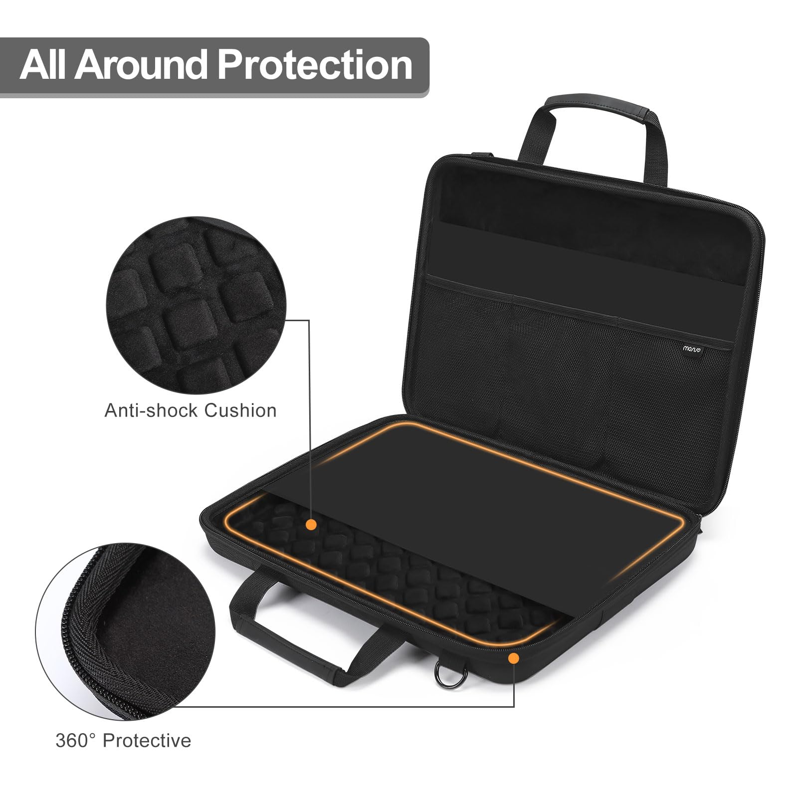 MOSISO 17 Inch Hard Shell Laptop Case for MacBook, HP, Dell, Lenovo, Asus | Durable 17.3 Inch Computer Bag with Front Pocket & Shoulder Strap | Ideal for Work, School, Travel, and Daily Commute