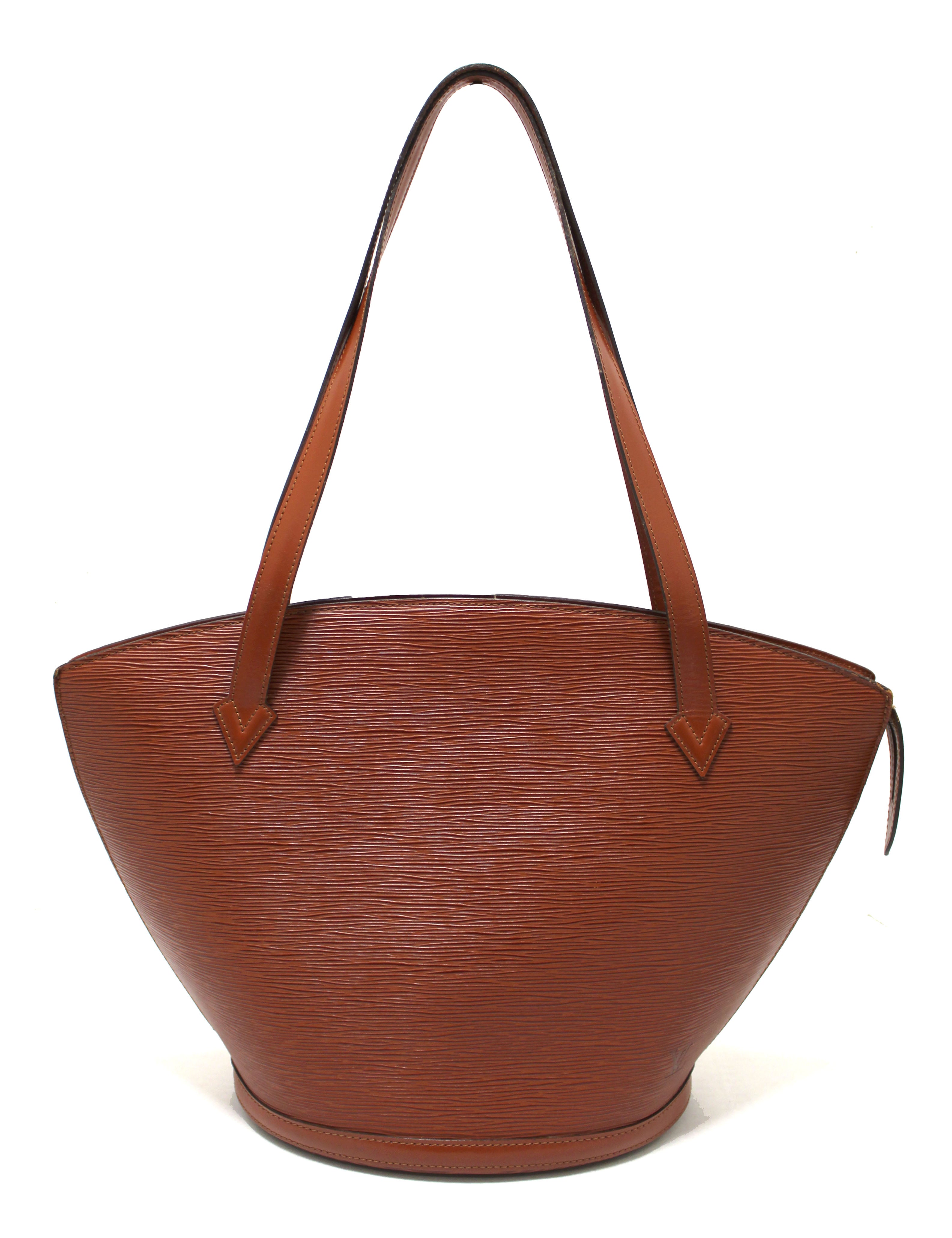 Authentic Louis Vuitton Epi Leather St Jacques Shoulder Tote Bag - Large Brown Fawn Crossbody Purse for Women, Luxury Designer Handbag for Work, Travel & Everyday Use