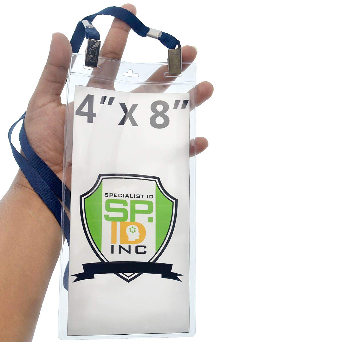 5-Pack Large 4x8 Inch Badge Holders with Lanyards & Clips - Event ID Cards for Conferences & Workplaces