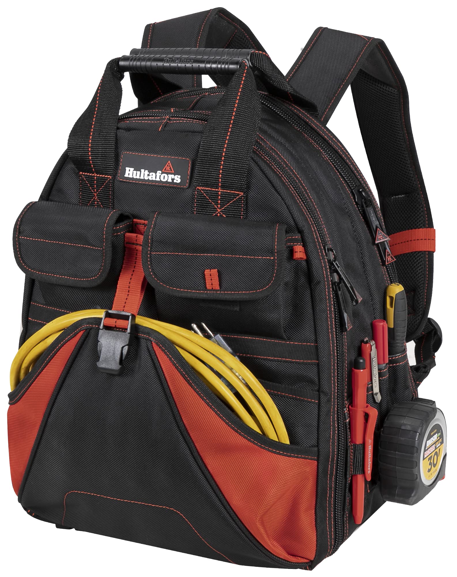 Hultafors HT5533 Deluxe Tool Backpack - Heavy Duty Professional Work Backpack for Electricians, Carpenters & Contractors - Durable Construction Tool Storage with Multiple Pockets - Ideal for Job Sites & Outdoor Projects